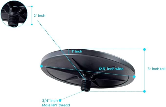 ECD350-E | 12” EPDM Fine Bubble Disc Diffuser | Aerators for Ponds, Lakes and Aquarium or Water Treatment | 3/4 MNPT nipple | SSI Aeration Original (1)
