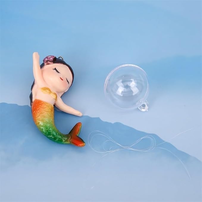 Floating Mermaid Aquarium Decoration, Fish Tank Ornament, Miniature Cartoon Figure, Aquarium Décor Thematic Ornaments (Green)