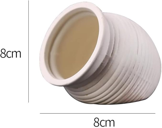 Red Soil, Purple Sand, Fish and Shrimp shelter Holes，Aquarium Decoration，Aquarium Ornament Plastic Fish Tank Decoration for Aquarium Landscape (White Pottery jar Small Size), ZY-3005