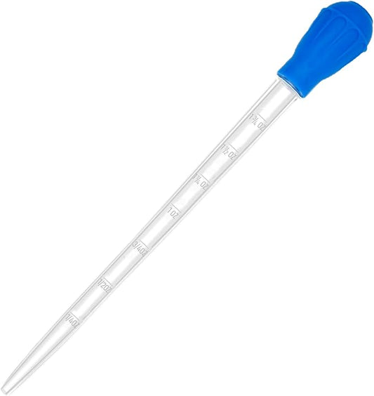 Aquarium Feeder Pipette with Dual Scale & Safe Rubber Tip, Multi-Function Fish Tank Siphon for Cleaning, Feeding and Water Changing - 17.72 Inch