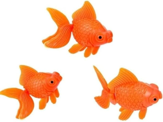 3 Pcs Orange Fake Floating Fishes Plastic Fake Goldfish Artificial Aquarium Fishes Colorful Realistic Artificial Moving Fish Ornament Decorations, Aquarium Décor Thematic Ornaments