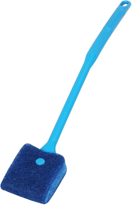 Double-Sided Fish Tank Aquarium Cleaning Sponge Brush with Non-Slip Handle Blue