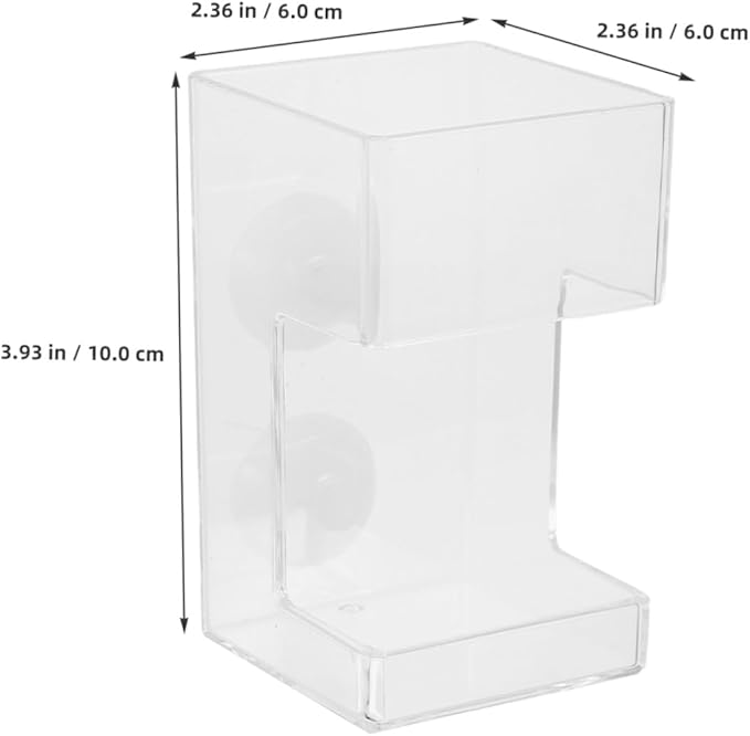 POPETPOP Fish Tank Feeding Tube with Suction Cup, Sinking Aquarium Feeder Tool for Betta and Shrimp Tanks, Large Square Automatic Fish Feeding Accessory for Home and Office