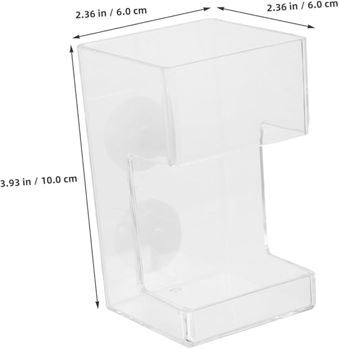 Beaupretty Fish Tank Feeding Tube with Suction Cup Aquarium Feeder Dish, Large Square Automatic Shrimp Feeder for Controlled Feeding in Freshwater Tanks