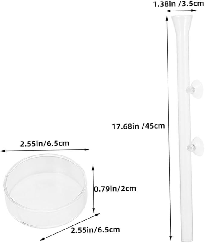 BESPORTBLE 1set Acrylic Fish and Shrimp Feeder Plate Easy Installation for Aquariums Diameter Height Safe for Fish Tanks
