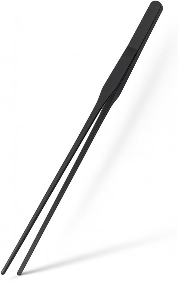 Mandala Crafts 15 Inches Black Stainless Steel Straight Aquarium Tweezers for Aquatic Plants – Long Aquascape Forceps for Fish Tanks, Hospital Tanks, Goldfish Bowls, and Terrariums