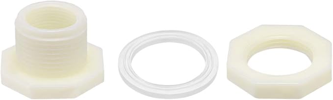 uxcell ABS Bulkhead Tank Fitting Adapter for Rain Bucket Aquariums Water Tanks Ponds G1/2 Female 6Pcs