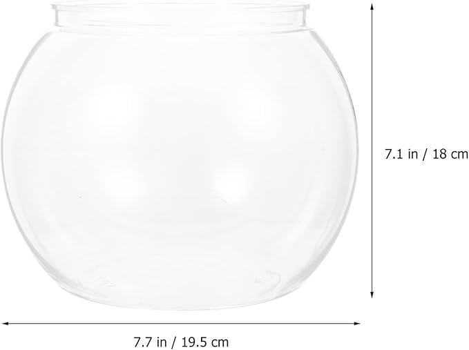 Ipetboom Glass Vase Desk Fish Tank, 1 Pc Round Fish Bowl Clear Small Fish Tank Desktop Fish Bowl Transparent Small Aquarium
