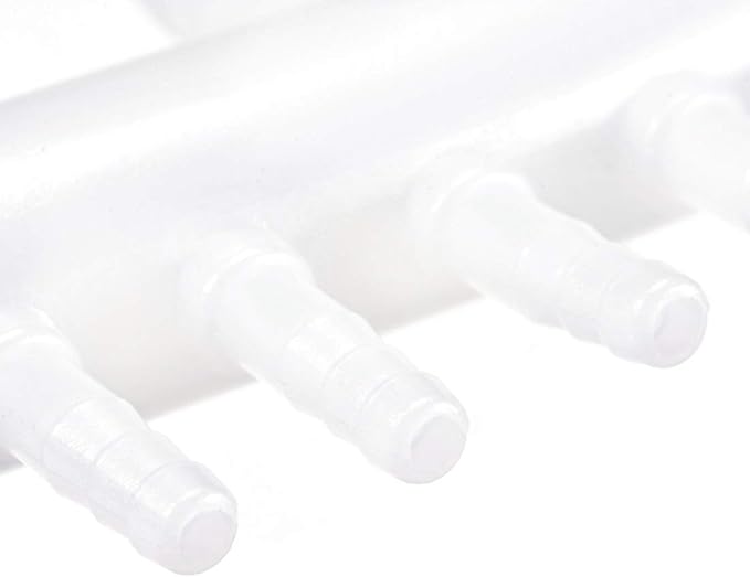 uxcell 8mm to 4mm 6 Way Aquarium Air Line Tubing Splitter Connector Fish Tank Plastic Air Flow Divider Oxygen Splitter Lever Valve