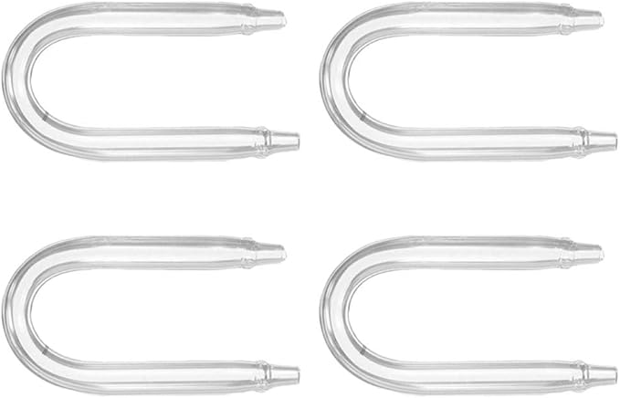 POPETPOP U Shape Aquarium Glass Co2 Diffuser: 4 Pcs Fish Tank Co2 Regulator - Aquarium U Tube Check Valve for Fish Tank Air Pump Accessories - Transparent