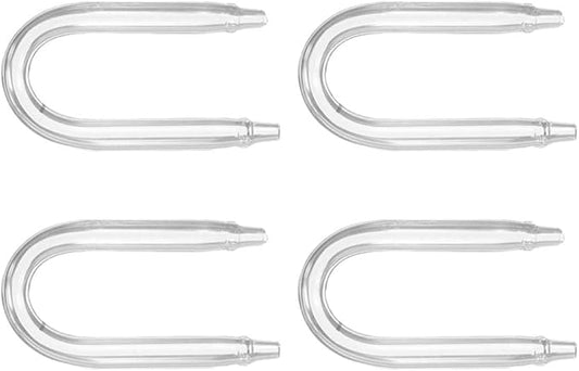 POPETPOP U Shape Aquarium Glass Co2 Diffuser: 4 Pcs Fish Tank Co2 Regulator - Aquarium U Tube Check Valve for Fish Tank Air Pump Accessories - Transparent