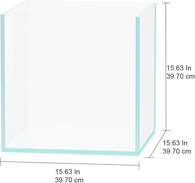 Lifegard Aquariums - 15 Gallon Cube Low Iron Ultra Clear Glass Tank 6mm - 15.63''X15.63''X15.63''
