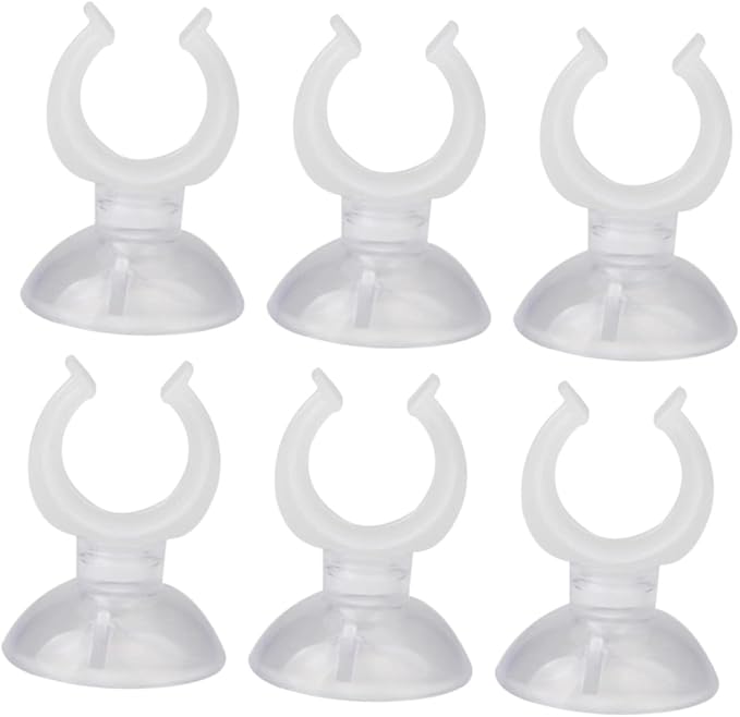 Angoily 2sets Holder Cups Aquarium Cup Hooks Heavy Duty 16mm Clamp Easy to Install 8pcs*2
