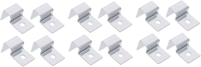 Kisangel 12pcs Stainless Steel Fish Tank Lid Clips Aquarium Cover Holders Easy Install Bracket Supports for Thick Glass Fish Tank Accessories