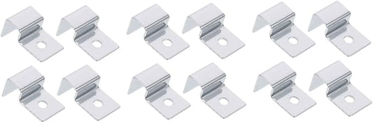 Kisangel 12pcs Stainless Steel Fish Tank Lid Clips Aquarium Cover Holders Easy Install Bracket Supports for Thick Glass Fish Tank Accessories