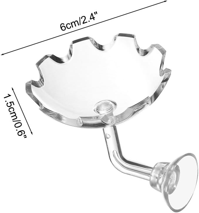 DONGKER Shrimp Feeding Dish,Acrylic Aquarium Shrimp Feeder Dish Bowl Tray with Suction Cup for Freshwater Saltwater Tanks
