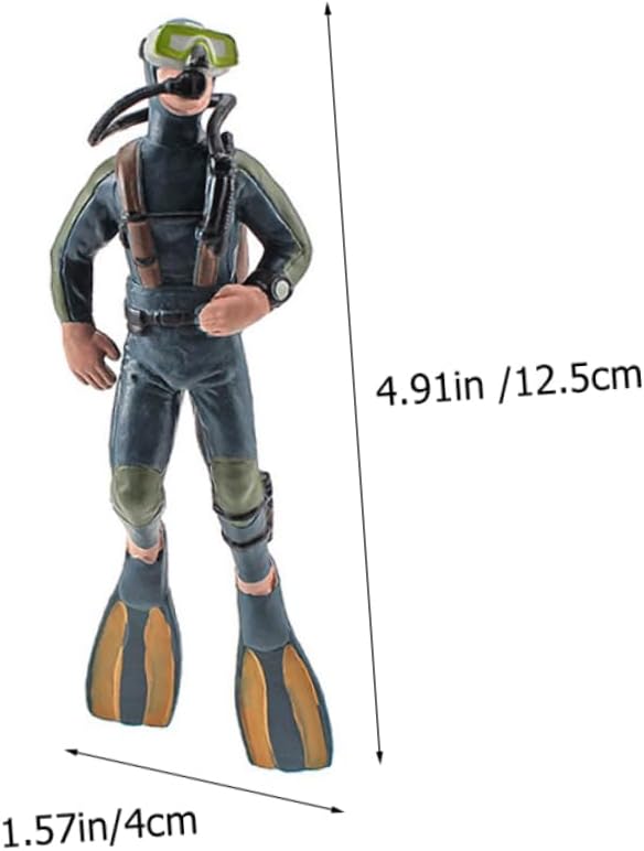 BESPORTBLE 4pcs Miniature Diver Figurines for Fish Tank Aquarium Decorations Realistic Scuba Diver Models with Sturdy Material Safe for Pets Unique Craft for Sand Table and Random Color