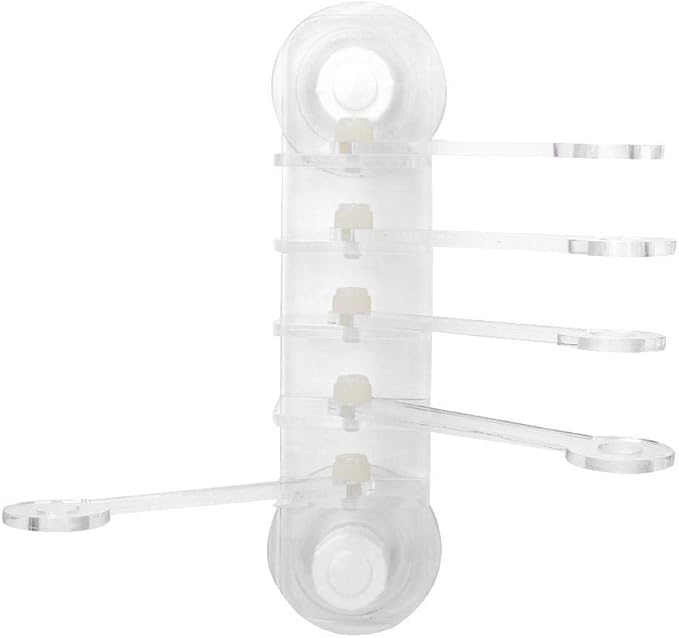 Pssopp Aquarium Frag Rack Acrylic Transparent Five Claw Life Tree Shape 5-Hole Frag Plugs Bracket Base with Suction Cup