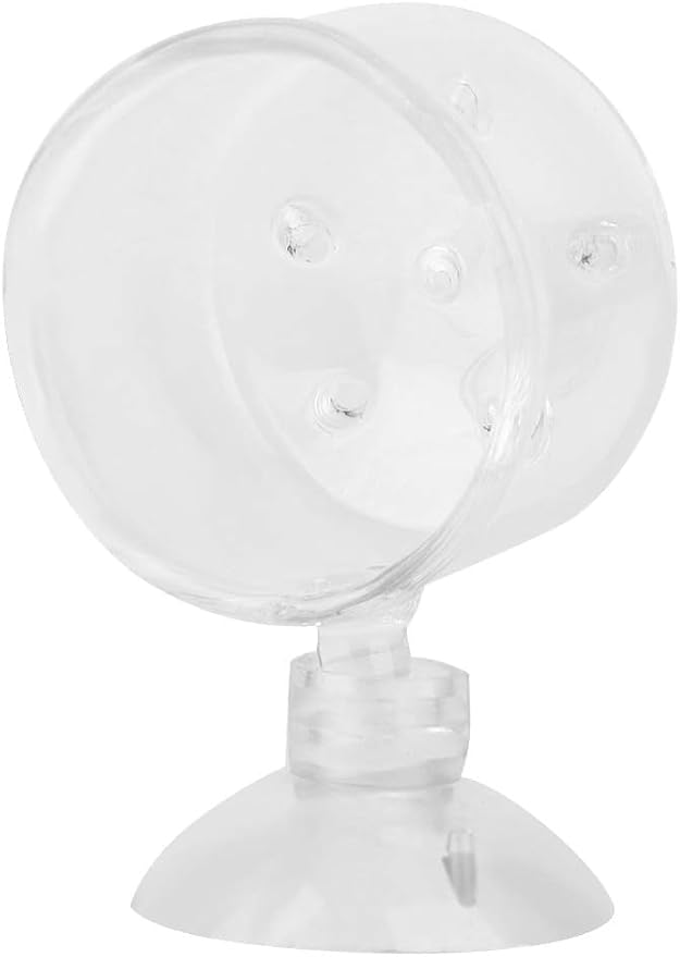 Shrimp Feeding Dish, Transparent Aquarium Feeding Dish with Strong Suction, No Mess Aquarium Glass Feeder for Feeding Shrimp, Fish and Reptiles in Tank, Glass Hole Cup