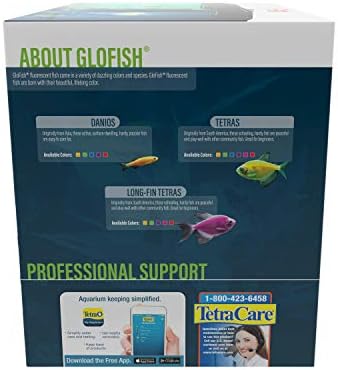 GloFish Crescent Aquarium Kit 5 Gallons, Includes Hidden Blue LED Light And Internal Filter