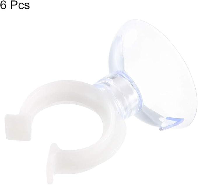 uxcell Aquarium Suction Cup Clips Airline Tube Holders Clamps for Fish Tank Clear 17mm 6Pcs