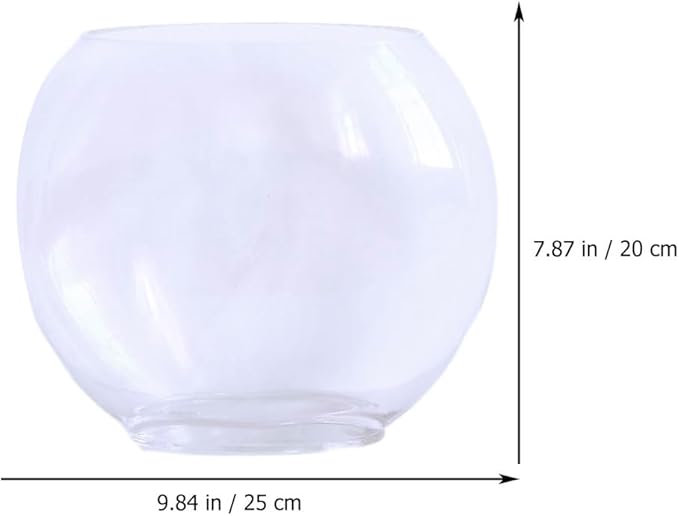 Multi-Function Glass Fish .84 Inch Transparent Aquarium Bowl with Fish Accessories for Home Desktop Office Decor