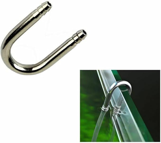 2 Pcs Stainless Steel Aquarium U Shape Tubes Fish Tank CO2 Diffuser Tubes Aquarium Air Pump Connectors for Aquarium Connecting Air Line