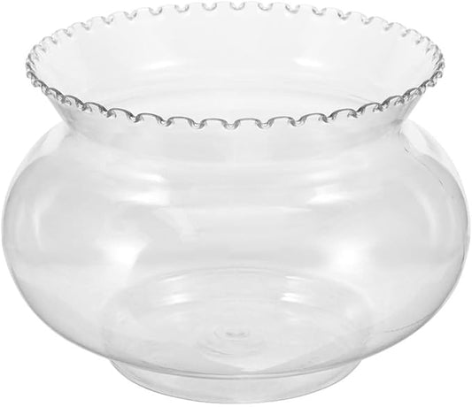 Cabilock Small Plastic Fish Bowl 7.28 Inch Clear Round Aquarium Tank for Goldfish Betta Fish Turtle Home Desktop Decor 2200Ml