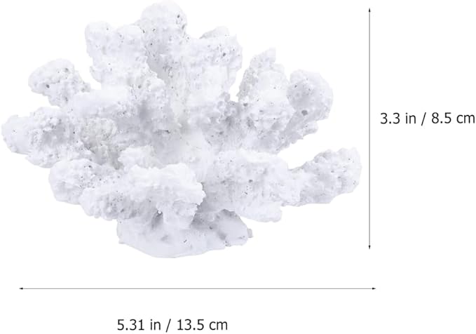 Garneck Artificial Coral Decoration for Aquarium - White Coral Plant as Stylish Underwater Landscape Decoration - Perfect Aquarium Decoration for One