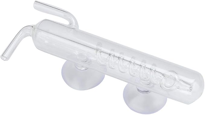 Carbon Dioxide Bubble Counter, High Transparent Crystal Glass Aquarium Bubble Counter, Screw Fish CO2 External Bubble Gauge Glass Spiral Regulator