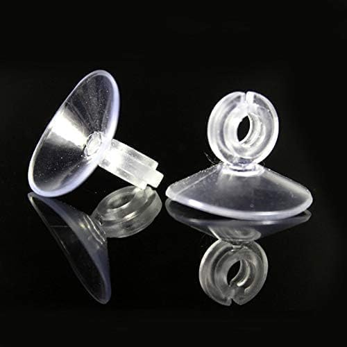 20Pcs Aquarium Suction Cup Clips Set, Fish Tank Air Line Holder, Clear Plastic for Glass Fish Supples