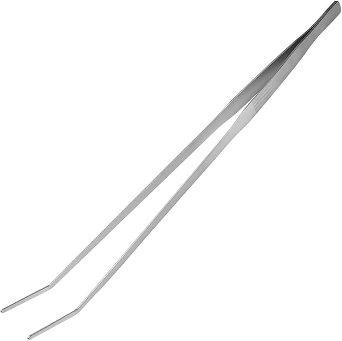 Utoolmart Aquarium Plant Tweezer, Stainless Steel Curved Tweezer, Aquarium Tweezers Extra Long 48cm, for Fish Tank Plant Aquascape Tools, Feeding Tongs