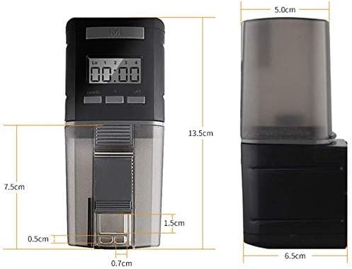 Yosoo Automatic Fish Feeder for Aquarium, Vacation, Weekend, Flake Pellets, Digital Timer, Black, Modern Style