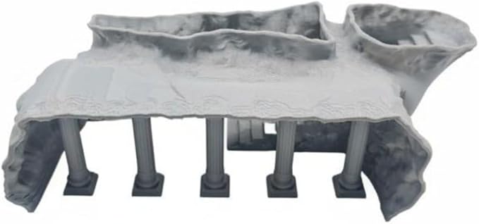 Qianly Roman Column Tunnel Freshwater and Saltwater Aquarium Cave Tunnel Easy to Maintain for Vivarium, Gray, S