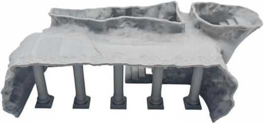 Qianly Roman Column Tunnel Freshwater and Saltwater Aquarium Cave Tunnel Easy to Maintain for Vivarium, Gray, S
