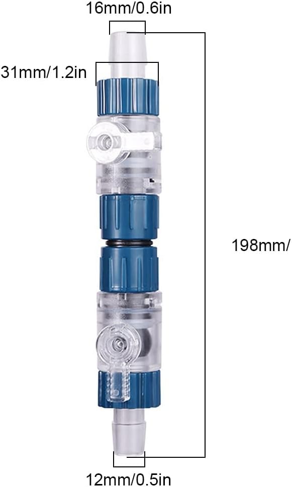 MiOYOOW Aquarium Hose Valve, Fish Tank Hose Connector Fishbowl Water Flow Control Valve with Quick Release Handle for Aquariums Fish Tanks
