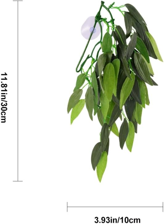 Artificial Aquarium Plants 2Pcs Realistic Rattan Plastic Fish Tank Decorations with Suction Cups for Freshwater and Saltwater Tanks Home Office Bar