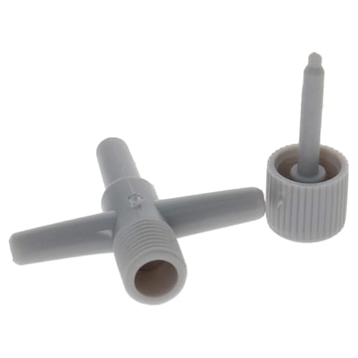 MroMax Cross Shape Aquarium 2 Way Air Line Plastic Regulator Connector for Fish Tank Pump 4mm/0.16", Gray 10 Pcs