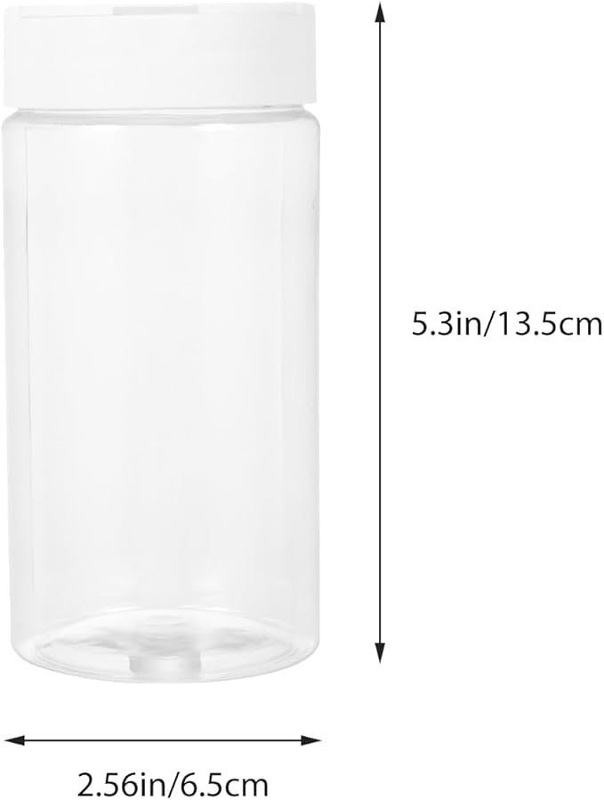 Mipcase Fish Food Containers 2pcs Dispenser Container Small Animals Feeding Bottles White Terrarium Plastic Round Fish Tank Aquarium Feeding Bottles
