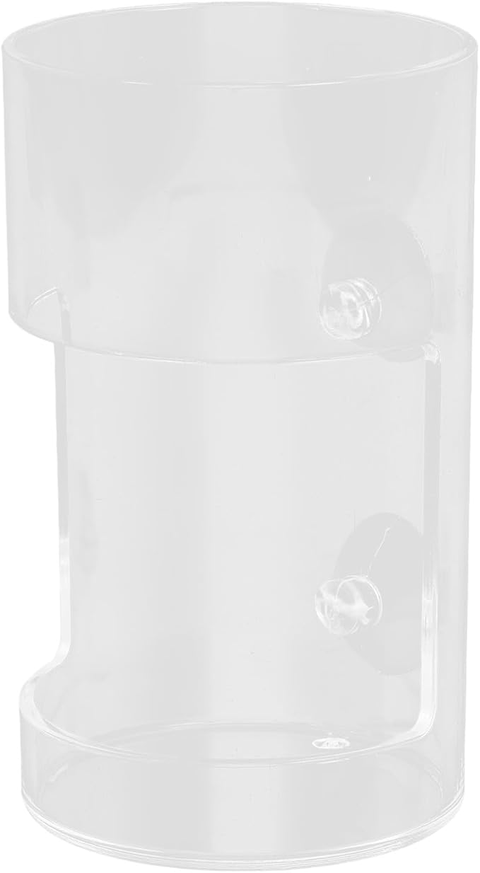 Balacoo Automatic Aquarium Fish Feeder Acrylic Fish Feeding Dish with Suction and Shrimp Feeding Small Round Tank Feeder Holder for Aquatic Pets