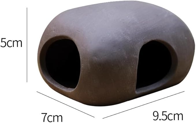 Red Soil, Purple Sand, Fish and Shrimp shelter Holes，Aquarium Decoration，Aquarium Ornament Plastic Fish Tank Decoration for Aquarium Landscape (Purple Sand Double Hole Round jar)