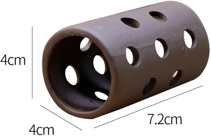 Red Soil, Purple Sand, Fish and Shrimp shelter Holes，Aquarium Decoration，Aquarium Ornament Plastic Fish Tank Decoration for Aquarium Landscape (Purple Sand Round Hole Column), ZY-3005
