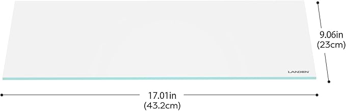 LANDEN 4mm Thick Clear Glass Aquarium Lid, Includes 4 Clips for Secure Placement, 432 X 230mm(17.01x9.06 inches) for 440-444 mm Inner Length Aquariums, Adapted to LANDEN SD453030