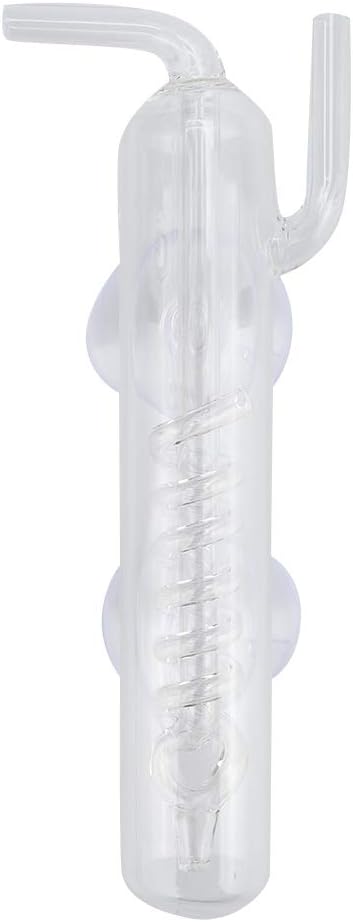 Carbon Dioxide Bubble Counter, High Transparent Crystal Glass Aquarium Bubble Counter, Screw Fish CO2 External Bubble Gauge Glass Spiral Regulator