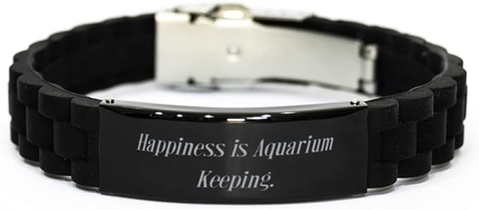 Inappropriate Aquarium Keeping, Happiness is Aquarium Keeping, Epic Holiday Black Glidelock Clasp Bracelet for Friends