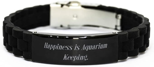 Inappropriate Aquarium Keeping, Happiness is Aquarium Keeping, Epic Holiday Black Glidelock Clasp Bracelet for Friends