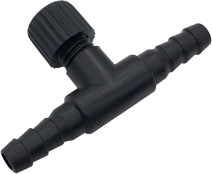 30 Pcs Aquarium Control Valves, 2-Way T Shaped Fish Tank Air Control Valve for 3/16" (4 mm) ID Air Tube(Black)