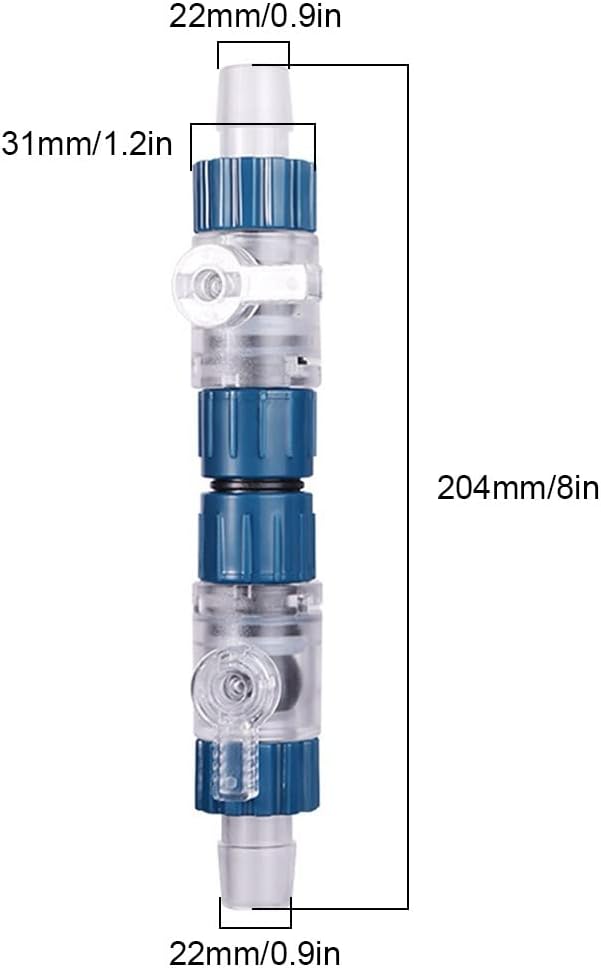 MiOYOOW Aquarium Hose Valve, Fish Tank Hose Connector Fishbowl Water Flow Control Valve with Quick Release Handle for Aquariums Fish Tanks