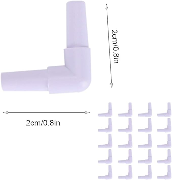 GLOGLOW Plastic Hose Barb Fittings, 20pcs Hose Barb 90 Degree L Right Angle Elbow Union Fitting Water Fuel Air Aquarium Joints Increasing Oxygen Pump Tubing Connectors