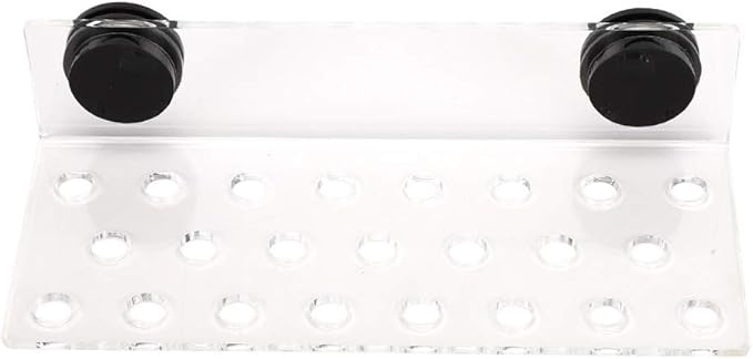 Zerodis Fish Acrylic Bracket Base, Aquarium Rack Bracket Transparent Bracket Holder Frag Plugs Rack Suction Cup(23Holes)
